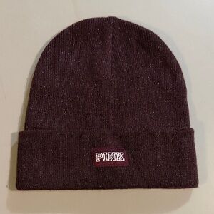 Victoria's Secret PINK Burgundy Knit Beanie